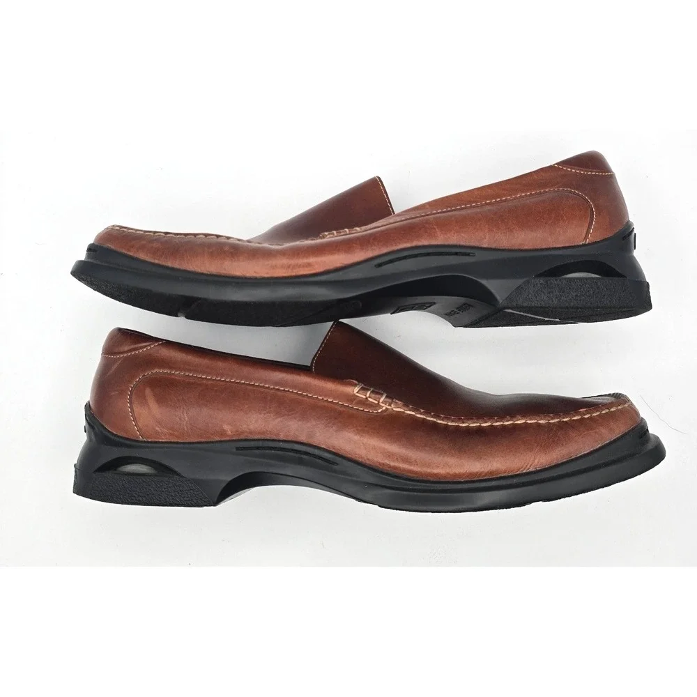 Cole Haan Mens 15 M Brown Leather Nike Air Moc Toe Slip On Loafers Santa Barbara